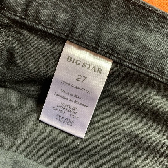 Nordstrom Big Star | Kyle Boyfriend Distressed Black Denim Shorts | 27 - Picture 5 of 6